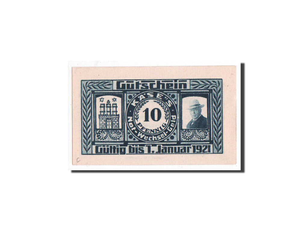 Biljet, Duitsland, 10 Pfennig, Citation, O.D, Undated, NIEUW, Mehl:536.1b