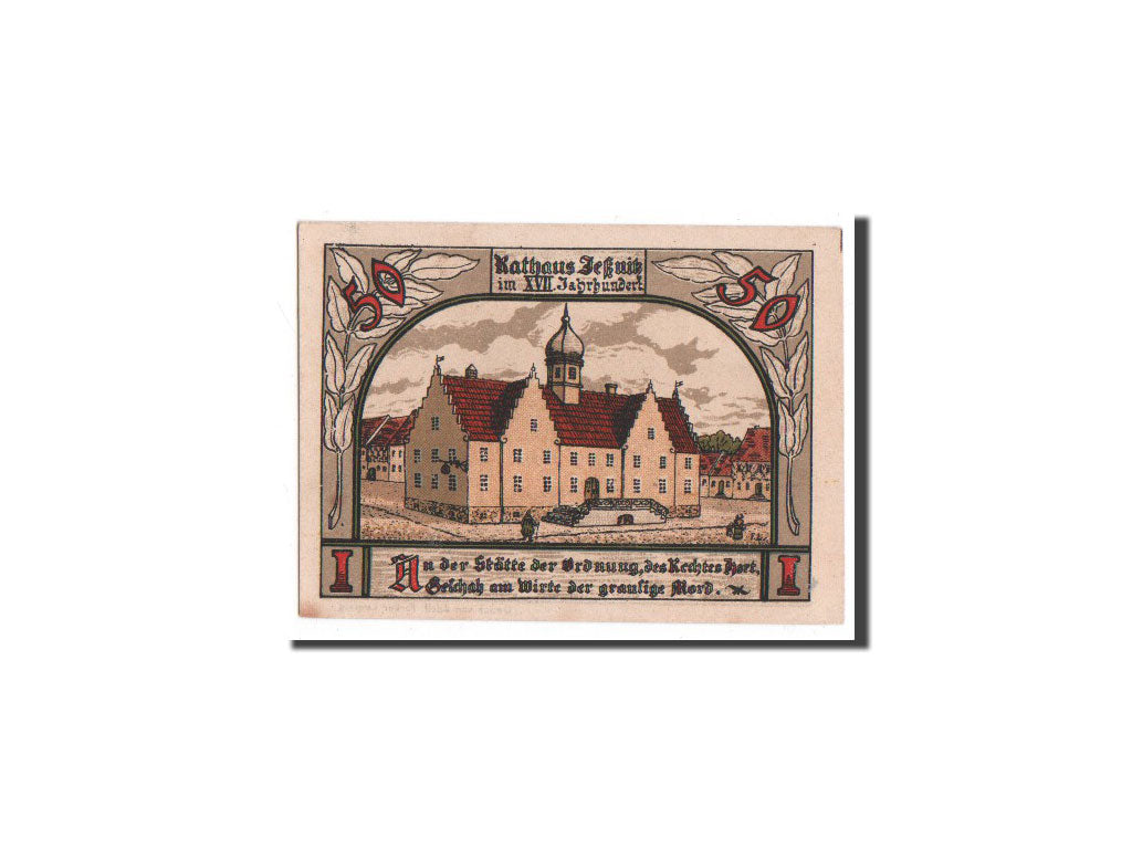Biljet, Duitsland, Jessnitz, 50 Pfennig, Batiment, 1921, 1921-09-01, NIEUW