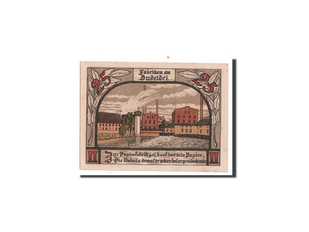 Biljet, Duitsland, Jessnitz, 25 Pfennig, ville 1, 1921, 1921-09-01, NIEUW