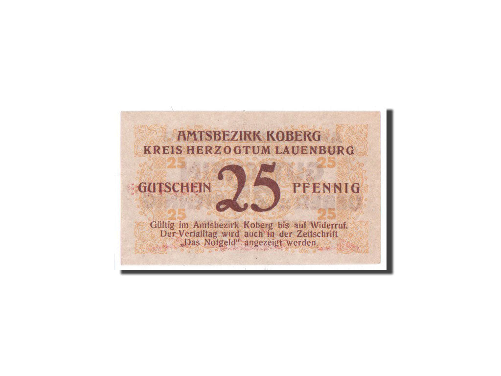 Biljet, Duitsland, Koberg, 25 Pfennig, Citation, 1921, 1921-03-03, NIEUW