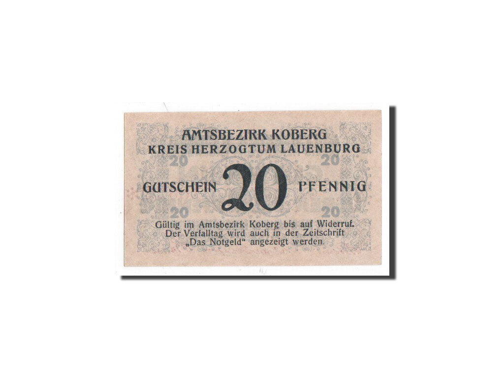 Biljet, Duitsland, Koberg, 20 Pfennig, Citation, 1921, 1921-03-03, NIEUW