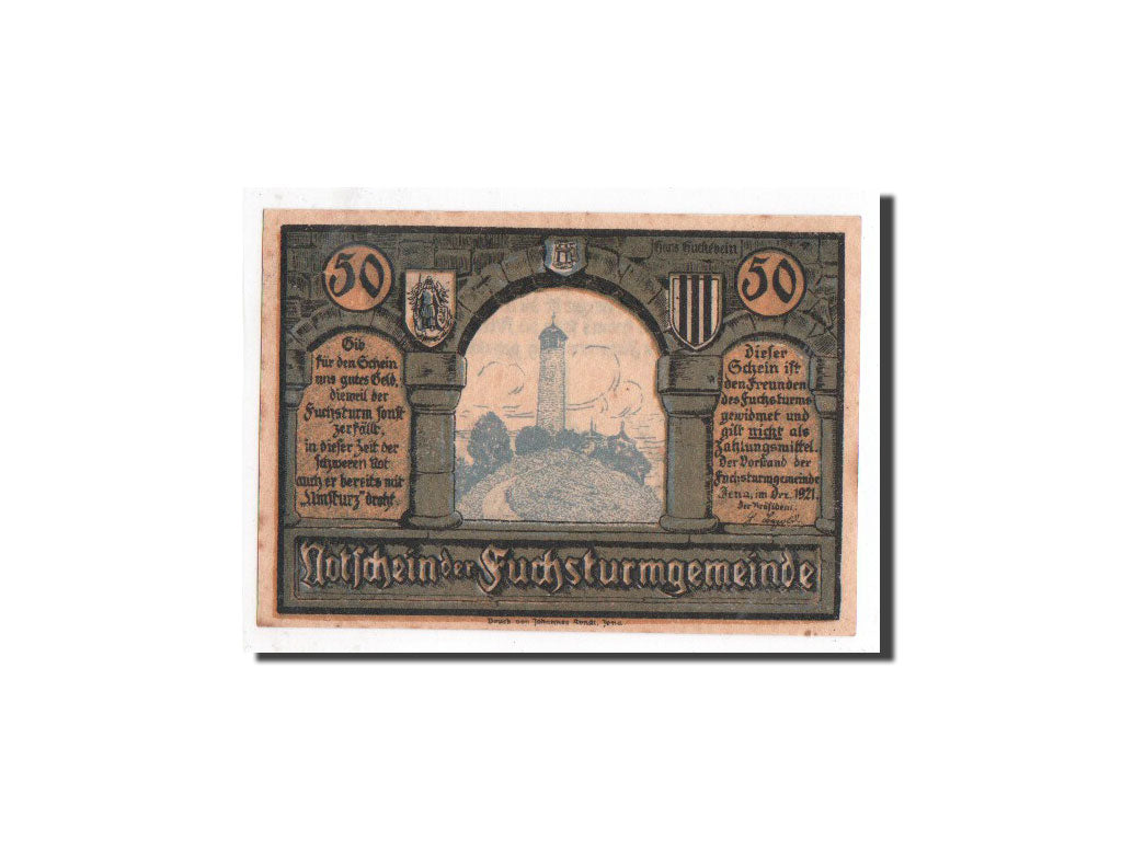 Banknot, Niemcy, Jena Stadt, 50 Pfennig, tour 2, 1921, Undated, UNC(65-70)