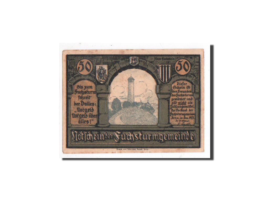 Banconote, Germania, Jena Stadt, 50 Pfennig, tour 3, 1921, Undated, FDS