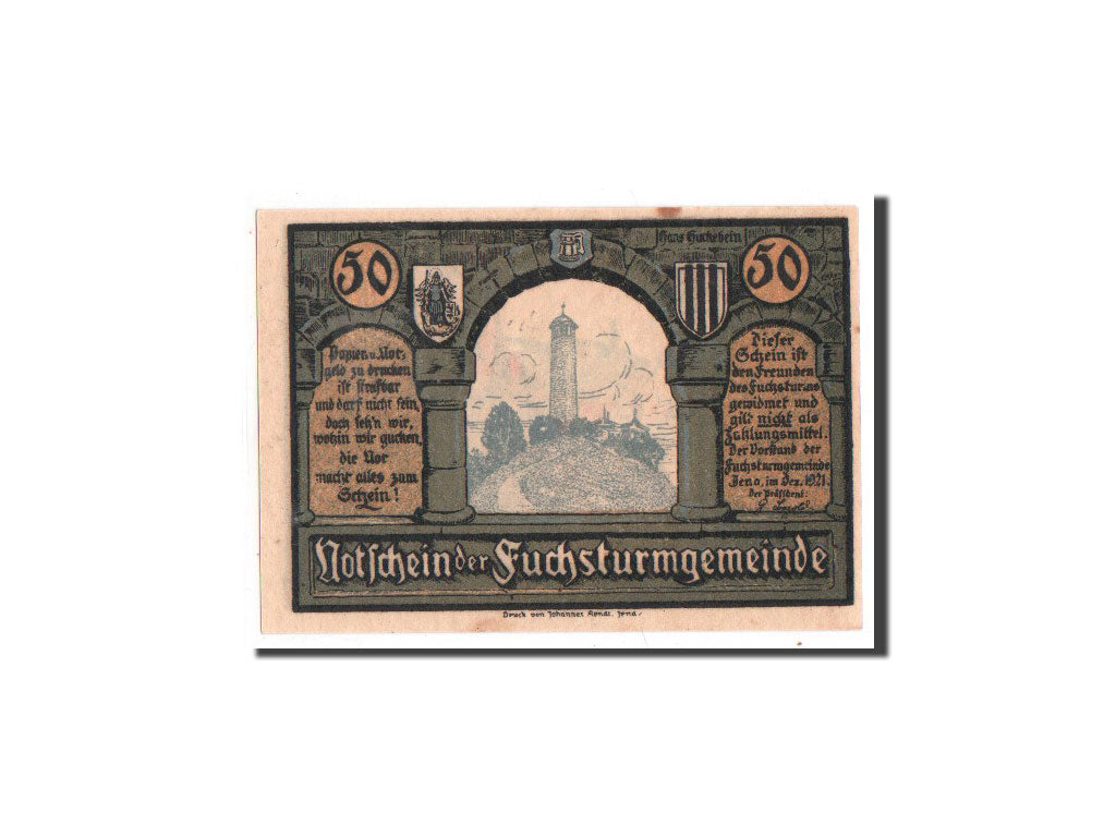 Geldschein, Deutschland, Jena Stadt, 50 Pfennig, tour 4, 1921, Undated, UNZ