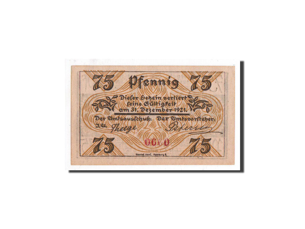 Banknot, Niemcy, Klein-Nordende-Lieth, 75 Pfennig, paysan, O.D, Undated