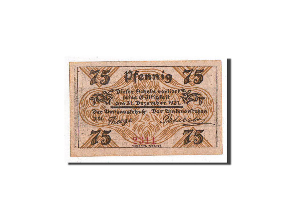 Banknot, Niemcy, Klein-Nordende-Lieth, 75 Pfennig, ferme, O.D, Undated
