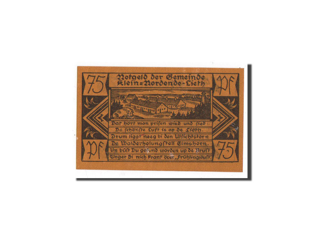 Banknot, Niemcy, Klein-Nordende-Lieth, 75 Pfennig, ferme, O.D, Undated