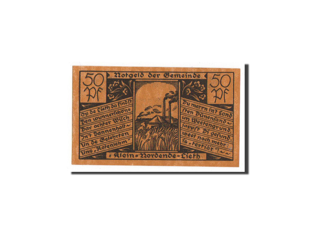 Biljet, Duitsland, Klein-Nordende-Lieth, 50 Pfennig, ferme 2, O.D, Undated