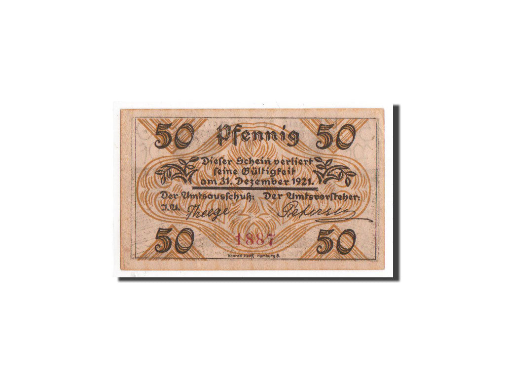 Biljet, Duitsland, Klein-Nordende-Lieth, 50 Pfennig, paysan 2, O.D, Undated