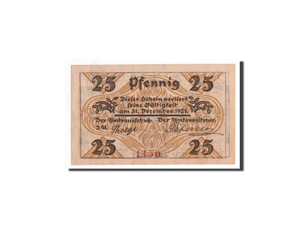 Banknot, Niemcy, Klein-Nordende-Lieth, 25 Pfennig, ferme 3, O.D, Undated
