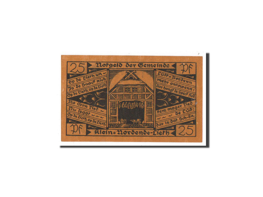 Banknot, Niemcy, Klein-Nordende-Lieth, 25 Pfennig, ferme 3, O.D, Undated