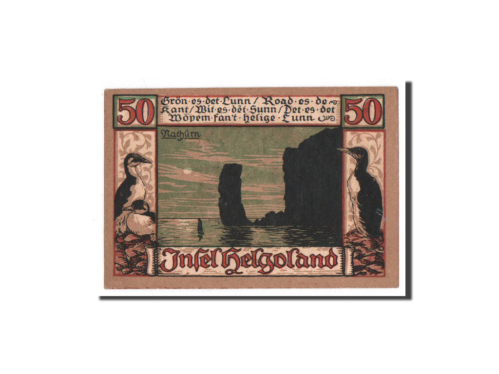 Banconote, Germania, Helgoland, 50 Pfennig, rocher, 1921, Undated, FDS