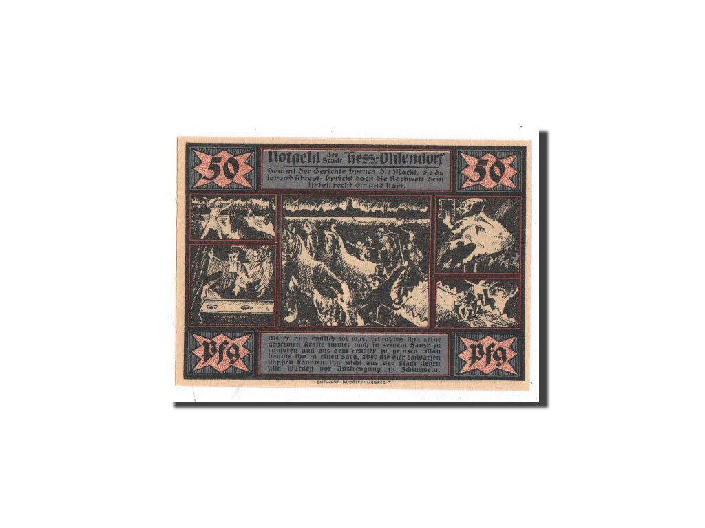 Biljet, Duitsland, Hessisch Oldendorf, 50 Pfennig, diable 4, 1921, 1921-10-01