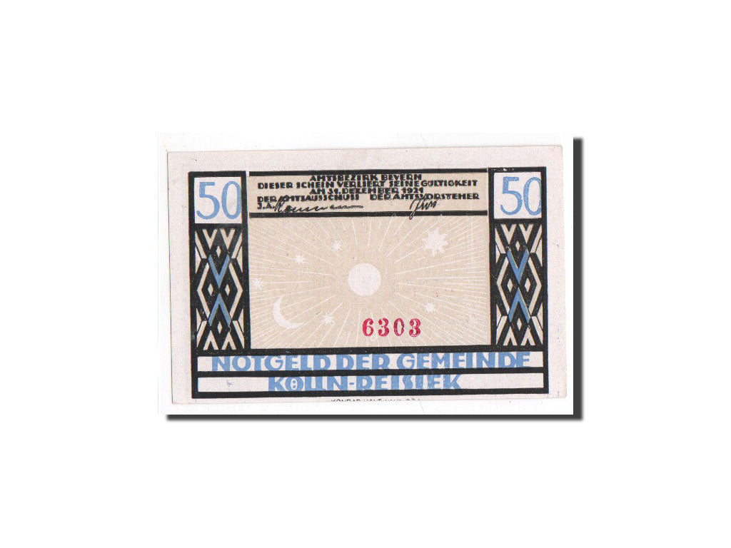 Banknote, Germany, Kölln-Reisiek, 50 Pfennig, gémeaux, cancer 2, 1921