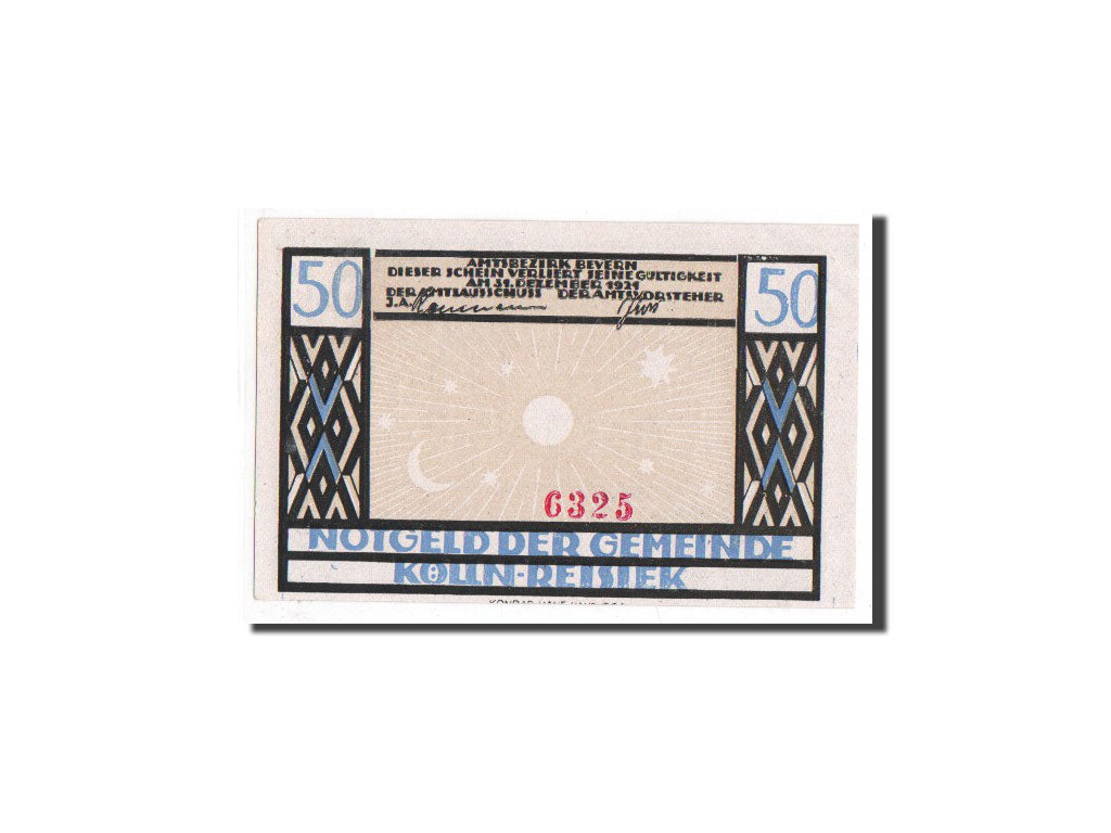 Banknote, Germany, Kölln-Reisiek, 50 Pfennig, gémeaux, cancer 3, 1921