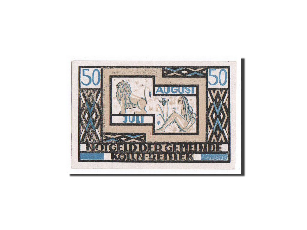 Biljet, Duitsland, Kölln-Reisiek, 50 Pfennig, lion, vierge 2, 1921, Undated