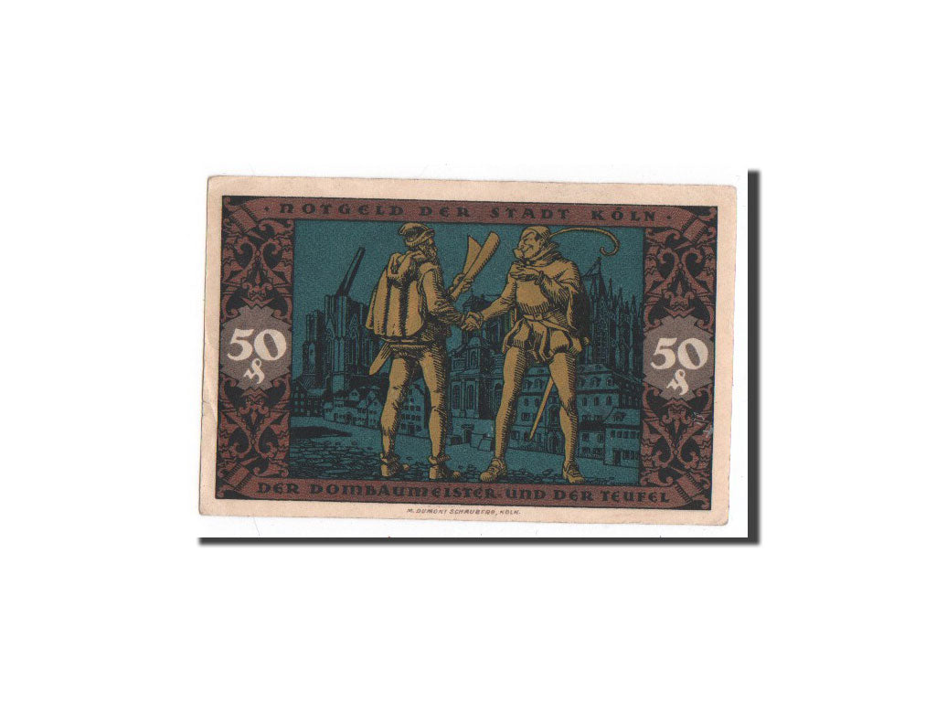Banknote, Germany, Köln, 50 Pfennig, diable, 1921, 1921-01-12, UNC(65-70)