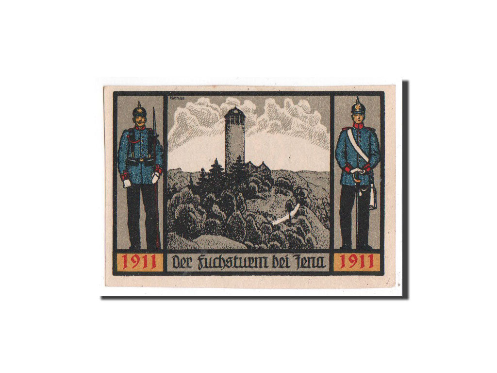 Biljet, Duitsland, Jena Stadt, 1 Mark, tour 1, 1921, 1921-08-20, NIEUW