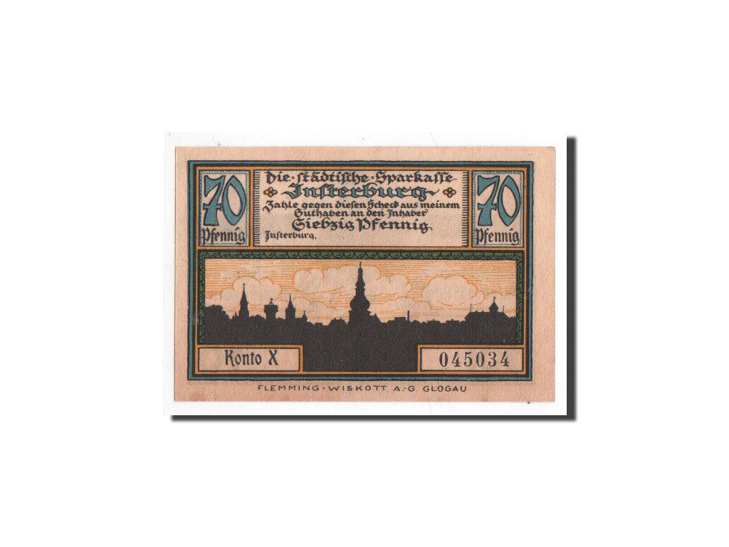 Banknote, Germany, Insterburg, 70 Pfennig, chasseur, O.D, Undated, UNC(65-70)