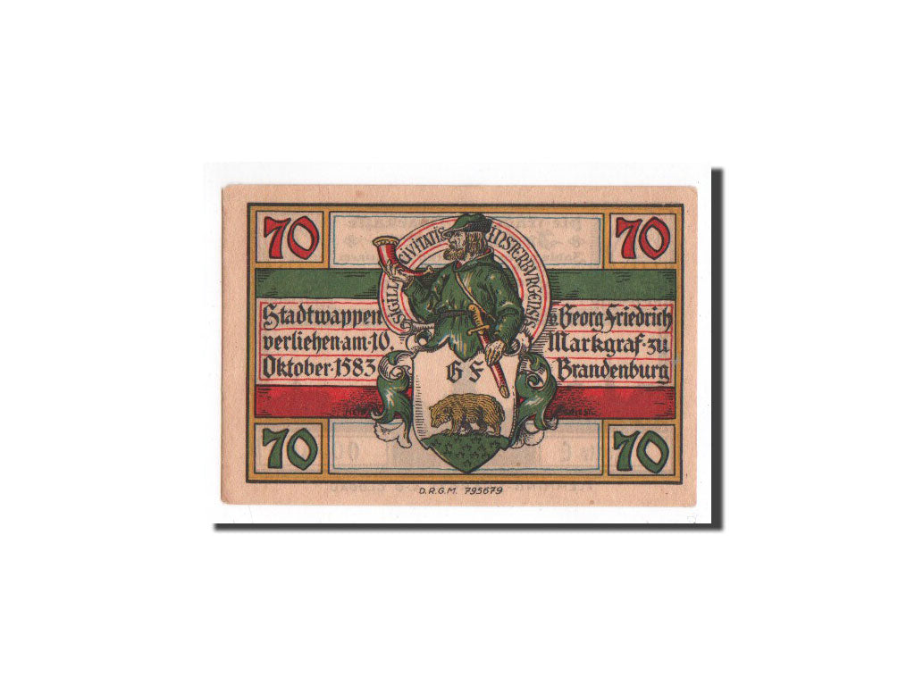 Banknote, Germany, Insterburg, 70 Pfennig, chasseur 1, O.D, Undated, UNC(65-70)
