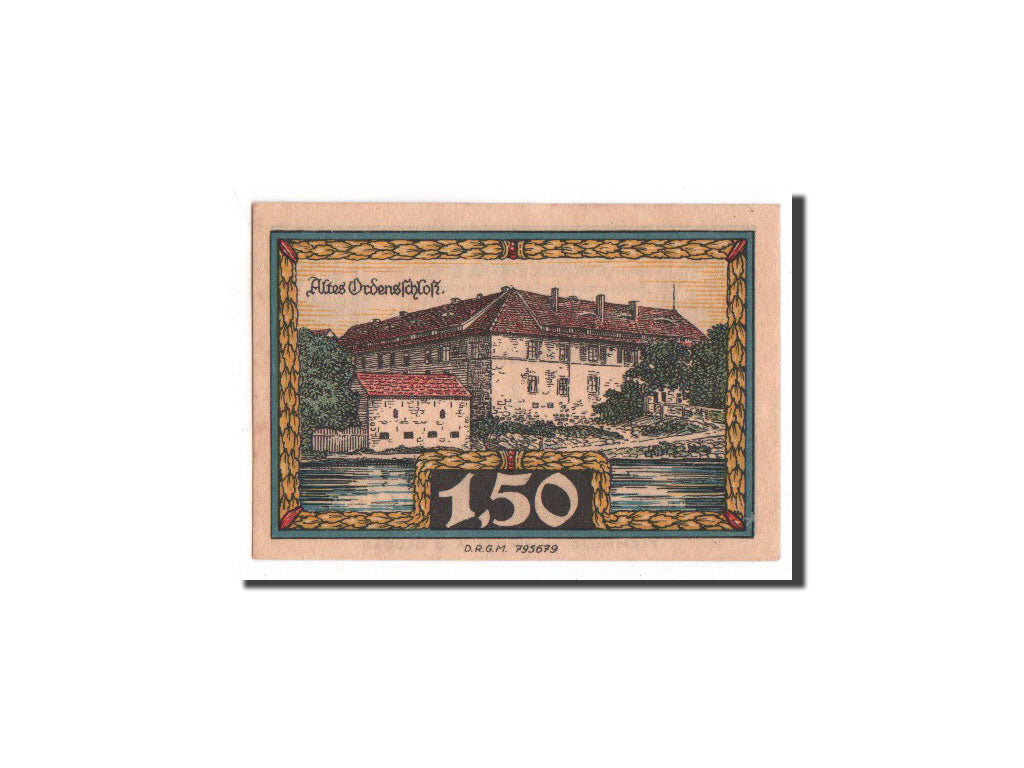 Banconote, Germania, Insterburg, 1.5 Mark, chateau 1, O.D, Undated, FDS