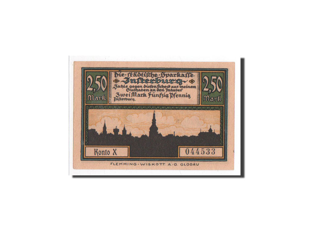 Banknote, Germany, Insterburg, 2.5 Mark, Ville, O.D, Undated, UNC(65-70)