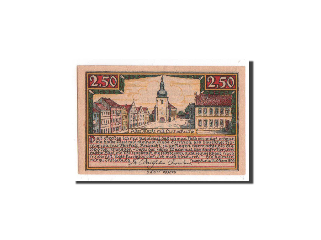 Banknote, Germany, Insterburg, 2.5 Mark, ville 1, O.D, Undated, UNC(65-70)