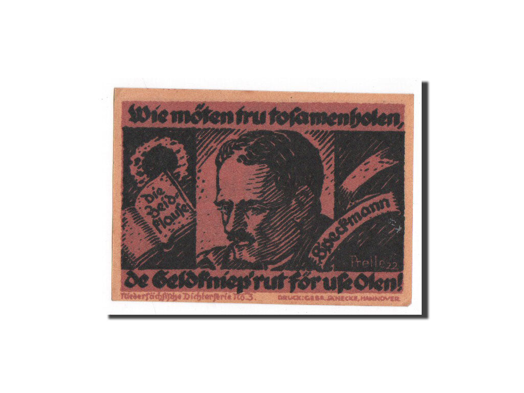 Banknote, Germany, Hannover, 5 Mark, personnage 1, 1922, 1922-02-01, UNC(65-70)