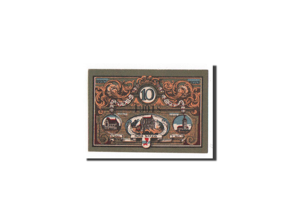 Biljet, Duitsland, Jacobshagen, 10 Pfennig, Batiment, 1920, Undated, NIEUW