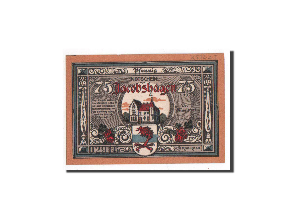 Banknote, Germany, Jacobshagen, 75 Pfennig, ange, 1920, Undated, UNC(65-70)