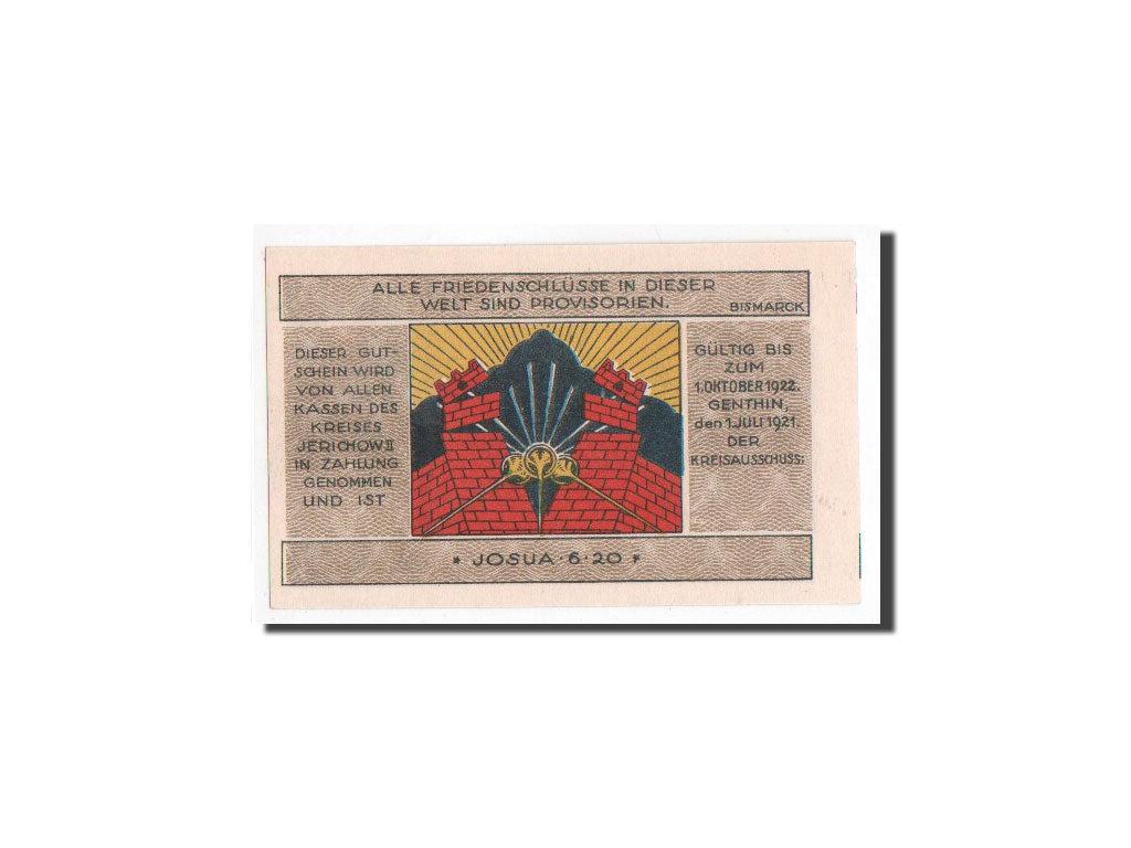 Banknote, Germany, Jerichow, 2 Mark, paysage, 1921, 1921-07-01, UNC(65-70)