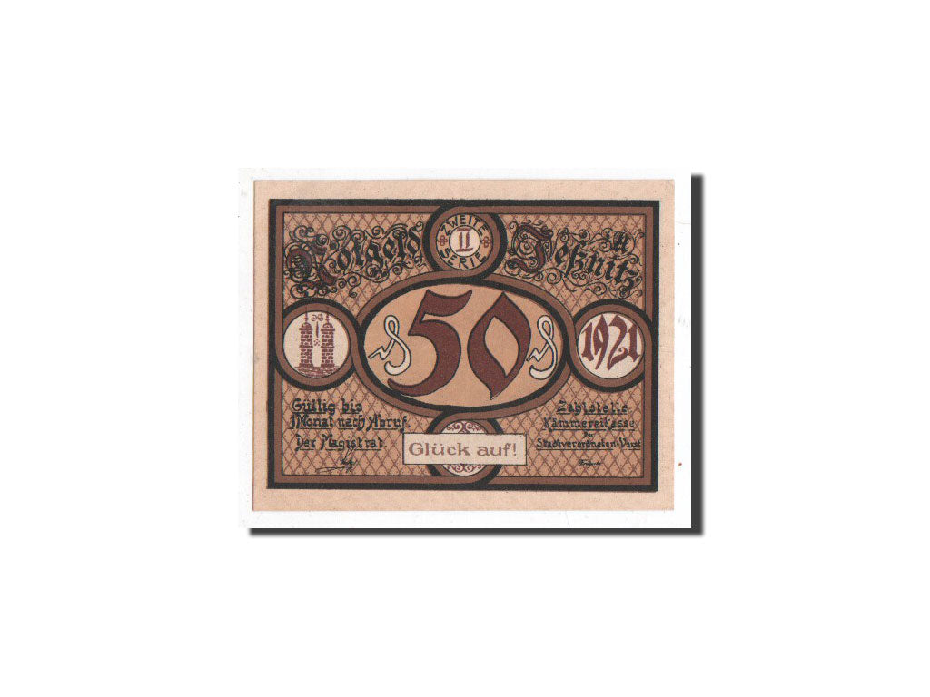 Banknote, Germany, Jessnitz, 50 Pfennig, Maison, 1921, Undated, UNC(65-70)