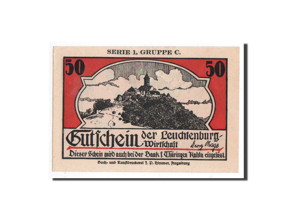 Banknote, Germany, Kahla, 50 Pfennig, sorcière, O.D, Undated, UNC(65-70)