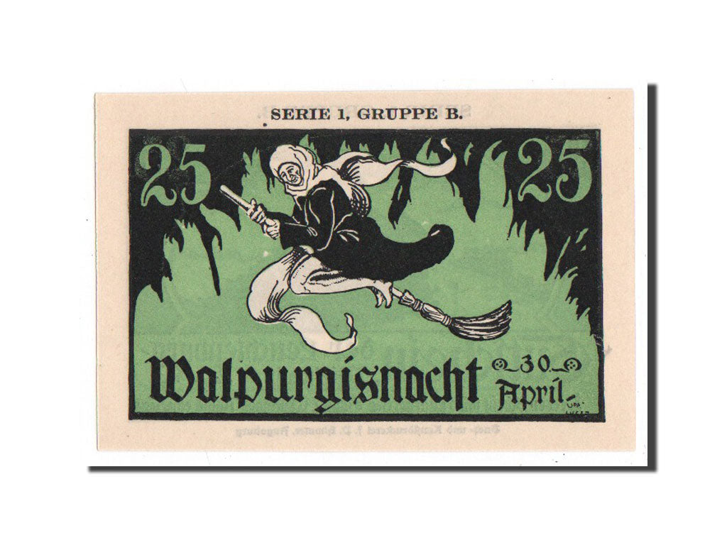 Banknote, Germany, Kahla, 25 Pfennig, sorcière, O.D, Undated, UNC(65-70)