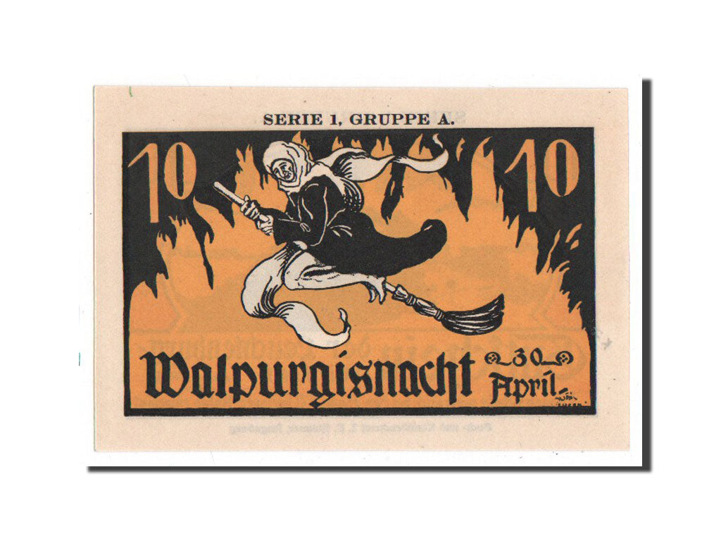 Banknote, Germany, Kahla, 10 Pfennig, sorcière, O.D, Undated, UNC(65-70)