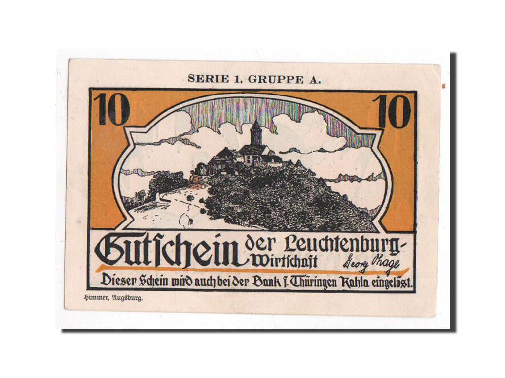 Banknote, Germany, Kahla, 10 Pfennig, sorcière, O.D, Undated, UNC(65-70)