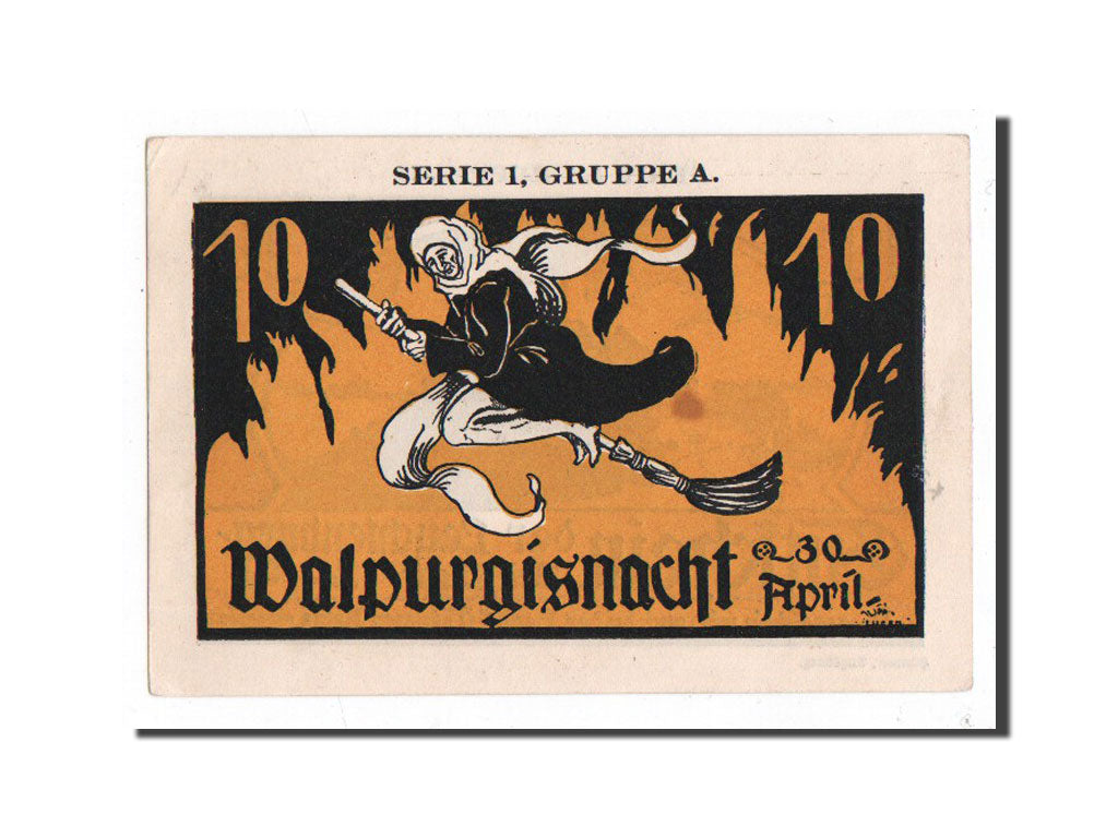 Banknote, Germany, Kahla, 10 Pfennig, sorcière, O.D, Undated, UNC(65-70)