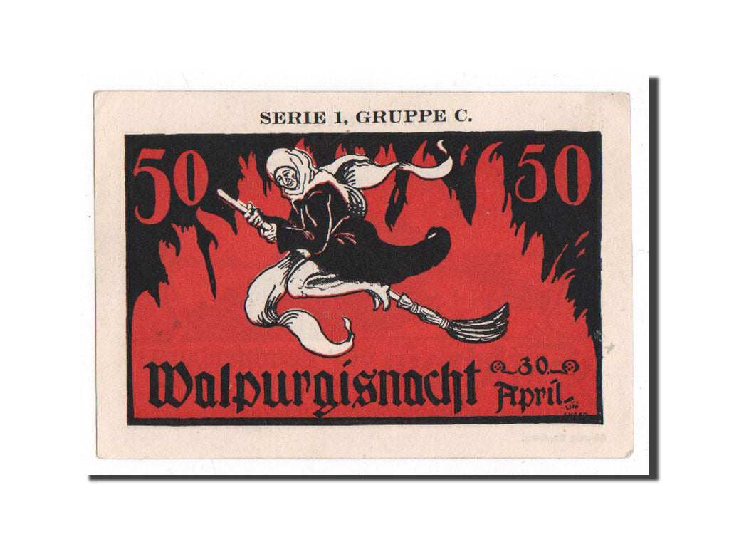 Banknote, Germany, Kahla, 50 Pfennig, sorcière, O.D, Undated, UNC(65-70)