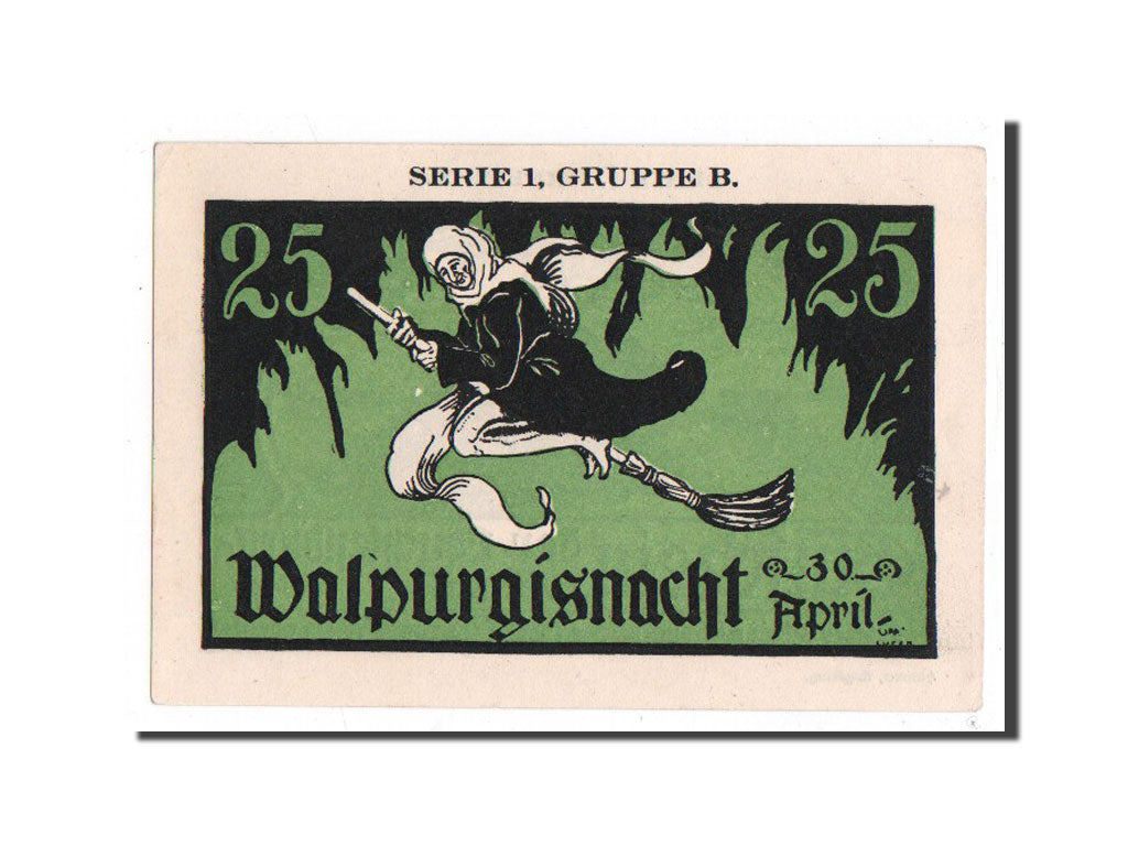 Banknote, Germany, Kahla, 25 Pfennig, sorcière, O.D, Undated, UNC(65-70)