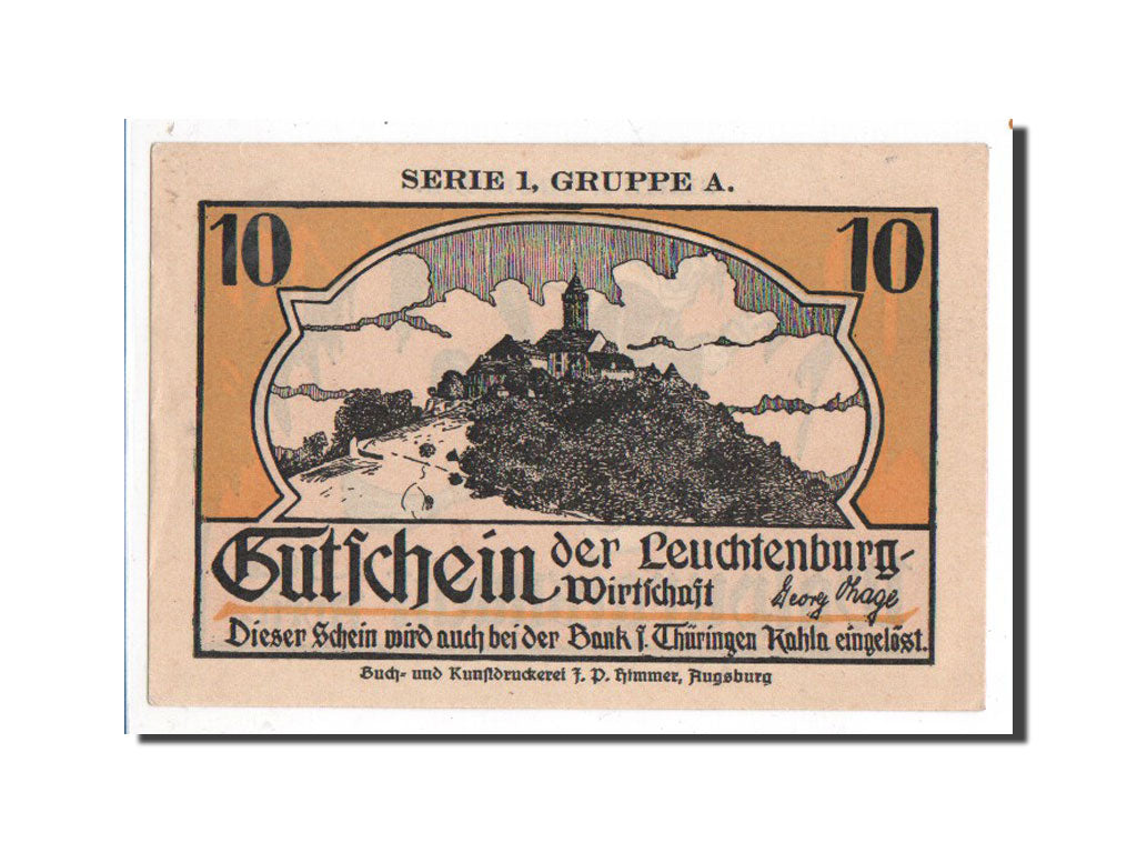 Banknote, Germany, Kahla, 10 Pfennig, sorcière, O.D, Undated, UNC(65-70)