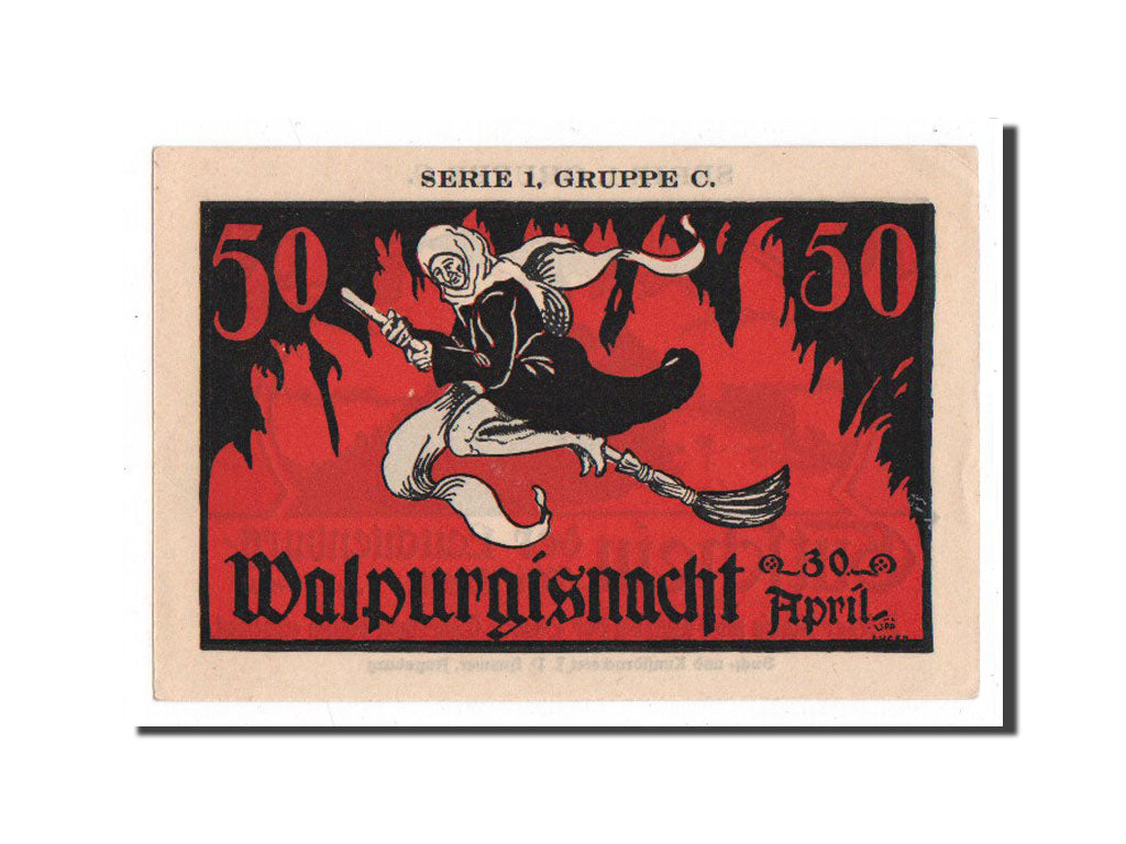 Banknote, Germany, Kahla, 50 Pfennig, sorcière, O.D, Undated, UNC(65-70)