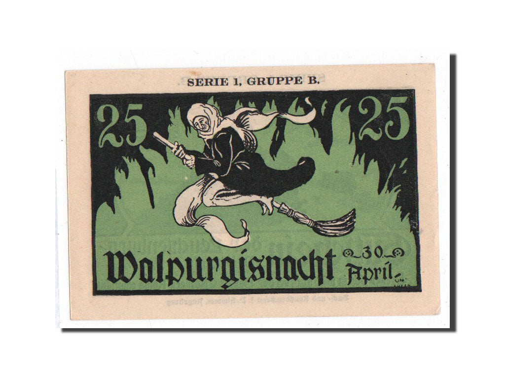 Banknote, Germany, Kahla, 25 Pfennig, sorcière, O.D, Undated, UNC(65-70)