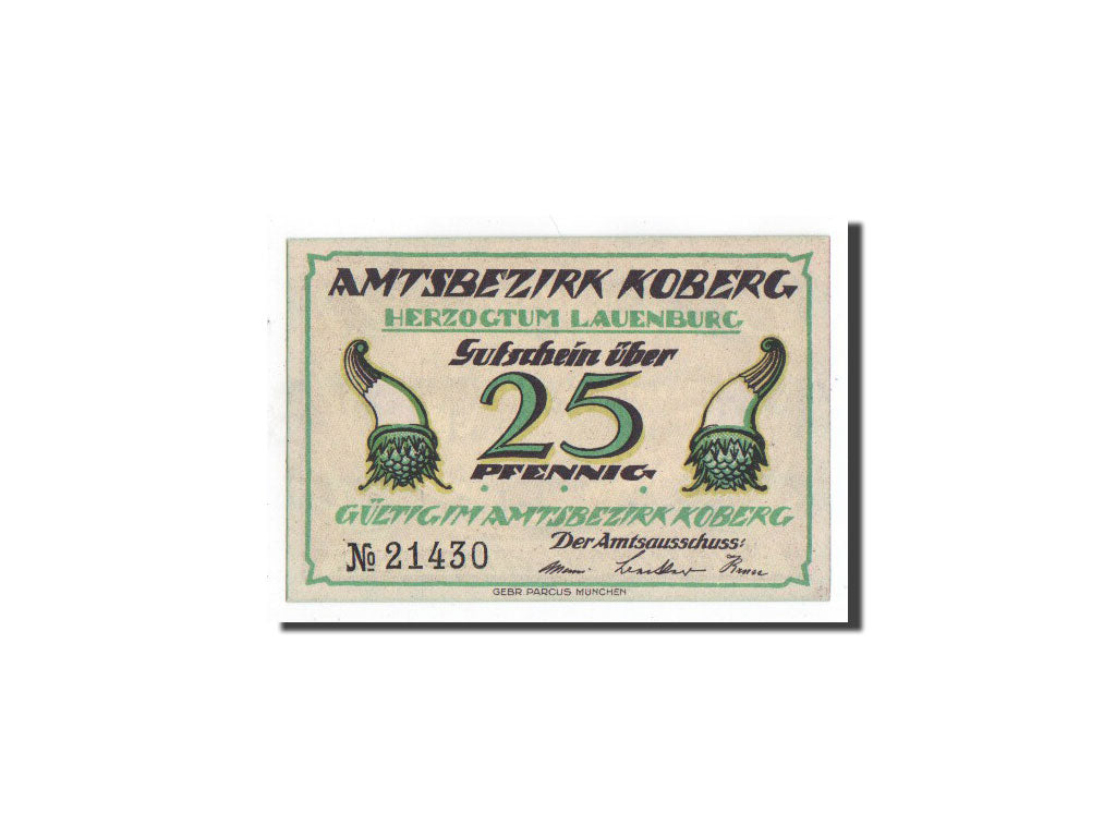 Banknote, Germany, Koberg, 25 Pfennig, paysage, O.D, Undated, UNC(65-70)