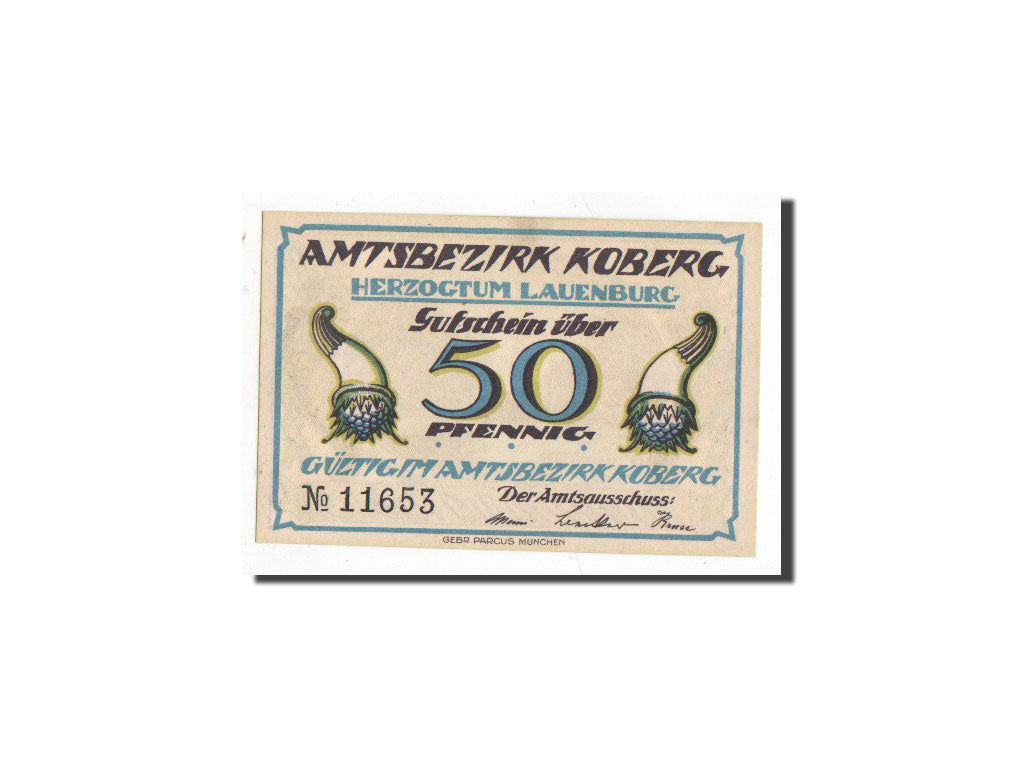 Banknote, Germany, Koberg, 50 Pfennig, paysage, O.D, Undated, UNC(65-70)