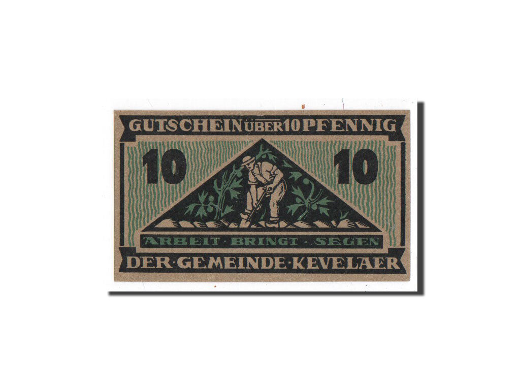 Banknote, Germany, Kevelaer, 10 Pfennig, personnage, 1921, 1921-06-01