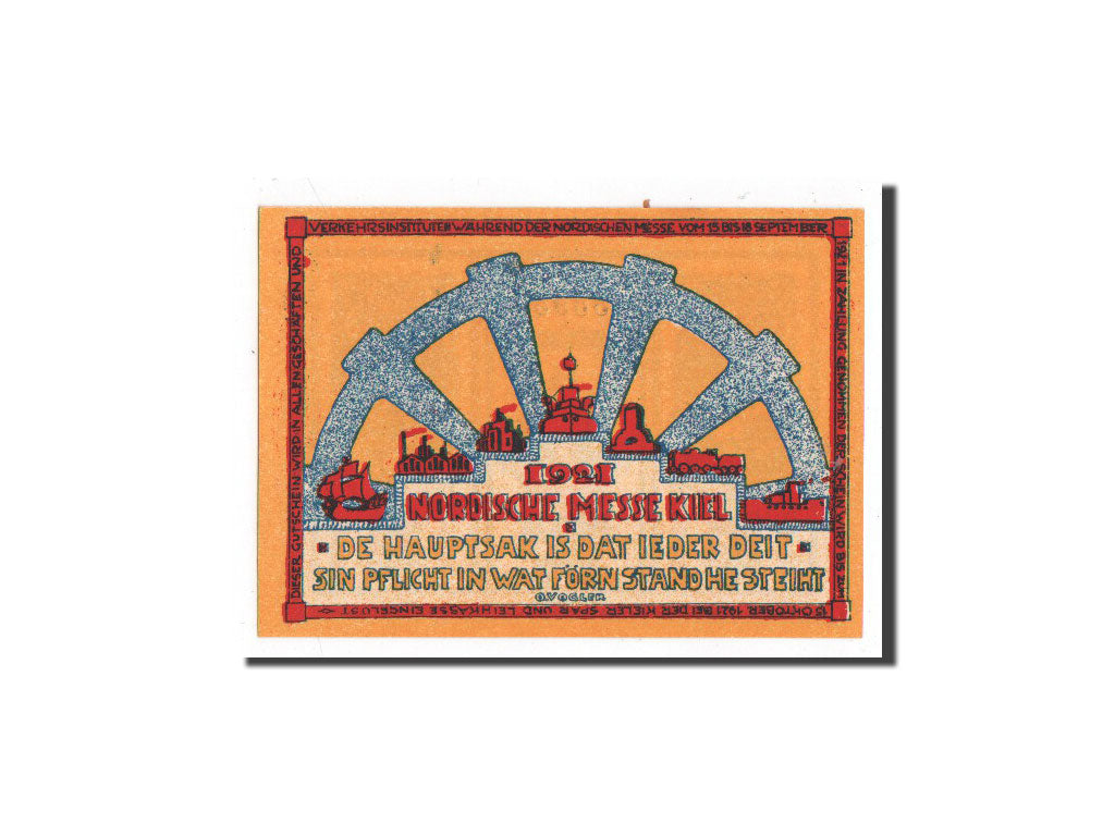 Banknote, Germany, Kiel, 25 Pfennig, exposition, 1921, 1921-09-15, UNC(65-70)