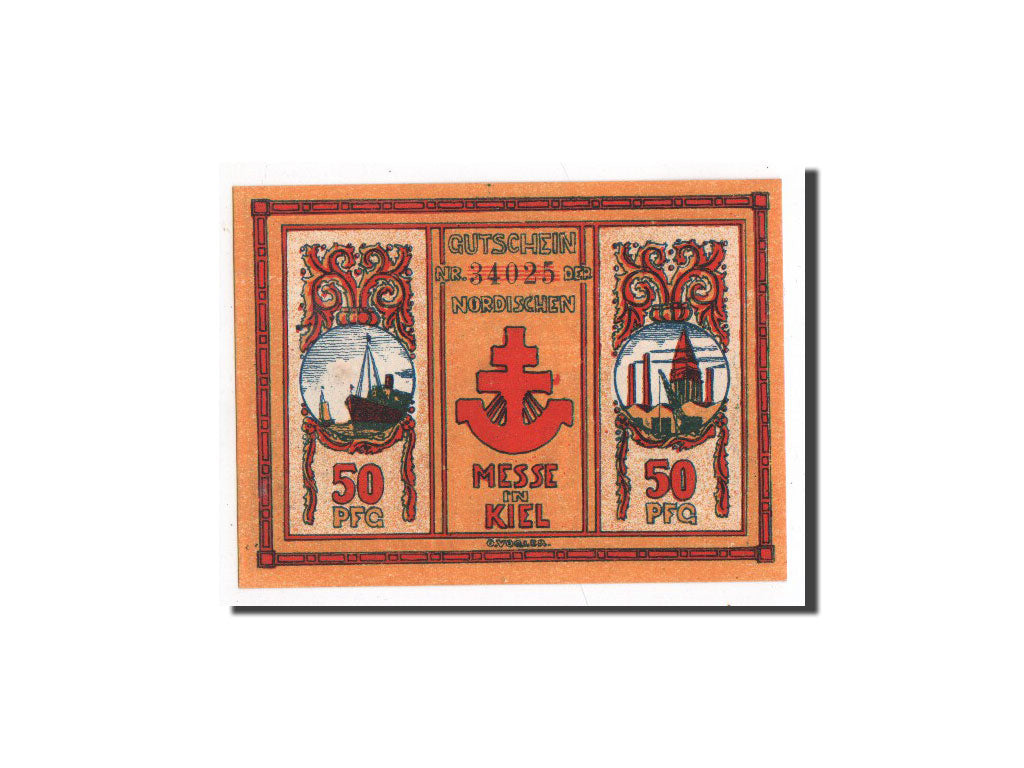 Banknote, Germany, Kiel, 50 Pfennig, exposition, 1921, 1921-09-15, UNC(65-70)