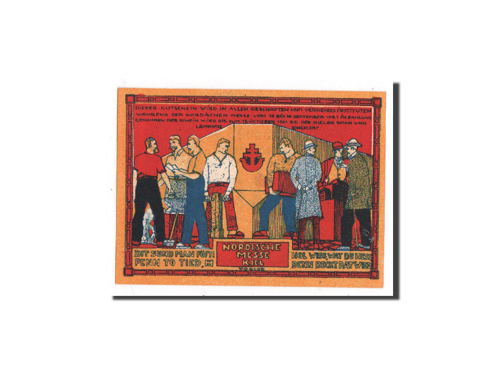 Banknote, Germany, Kiel, 50 Pfennig, exposition, 1921, 1921-09-15, UNC(65-70)