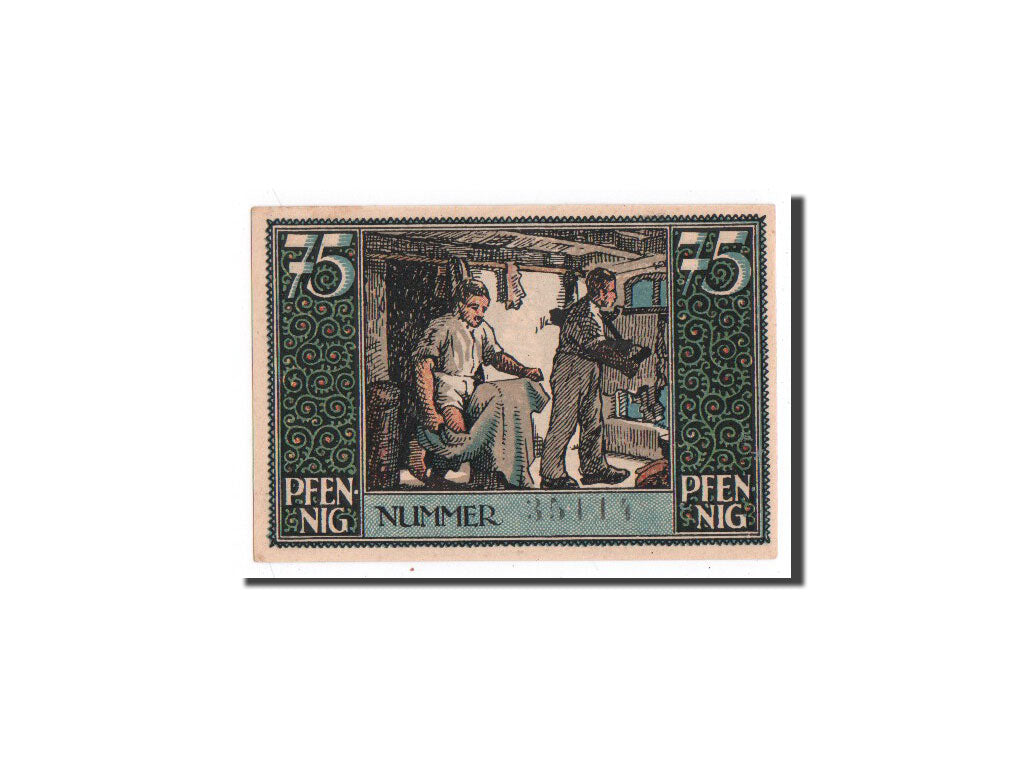 Banknote, Germany, 75 Pfennig, métier, 1921, 1921-08-01, UNC(65-70), Mehl:701.1