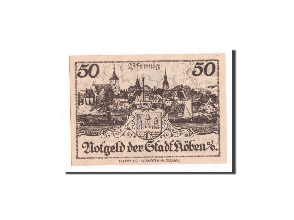 Banknote, Germany, Köben a. O, 50 Pfennig, village, 1920, 1920-12-24